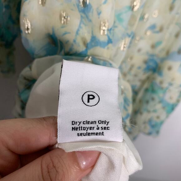 Hemant & Nandita Turquoise Blush Metallica Georgette Mini Dress Medium - Picture 16 of 16